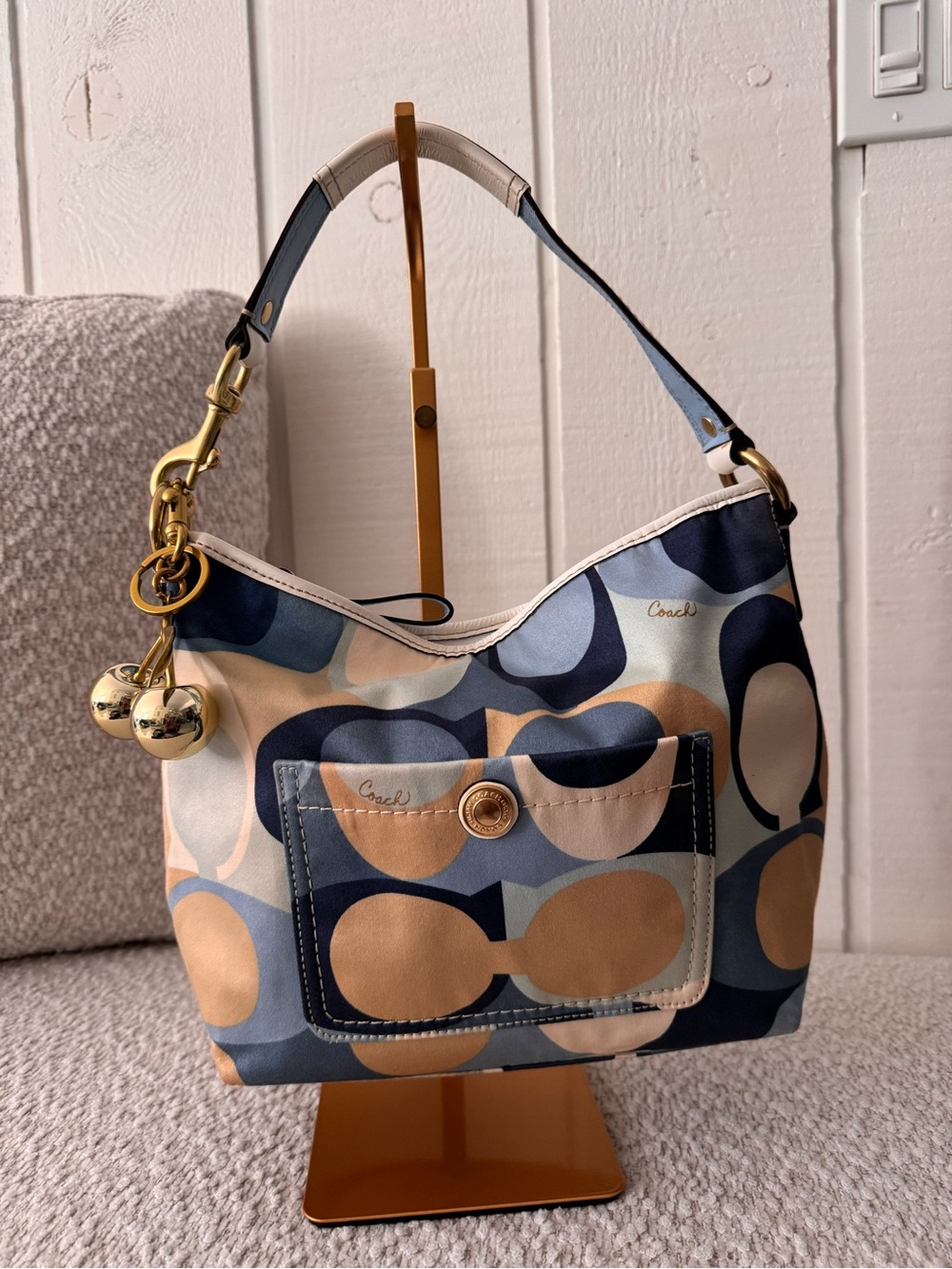 Vintage Coach Optic Signature Hobo Shoulder Bag